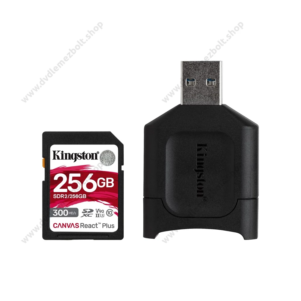 KINGSTON CANVAS REACT PLUS KIT SDXC 256GB CLASS 10 UHS-II U3 V90 300/260 MB/s