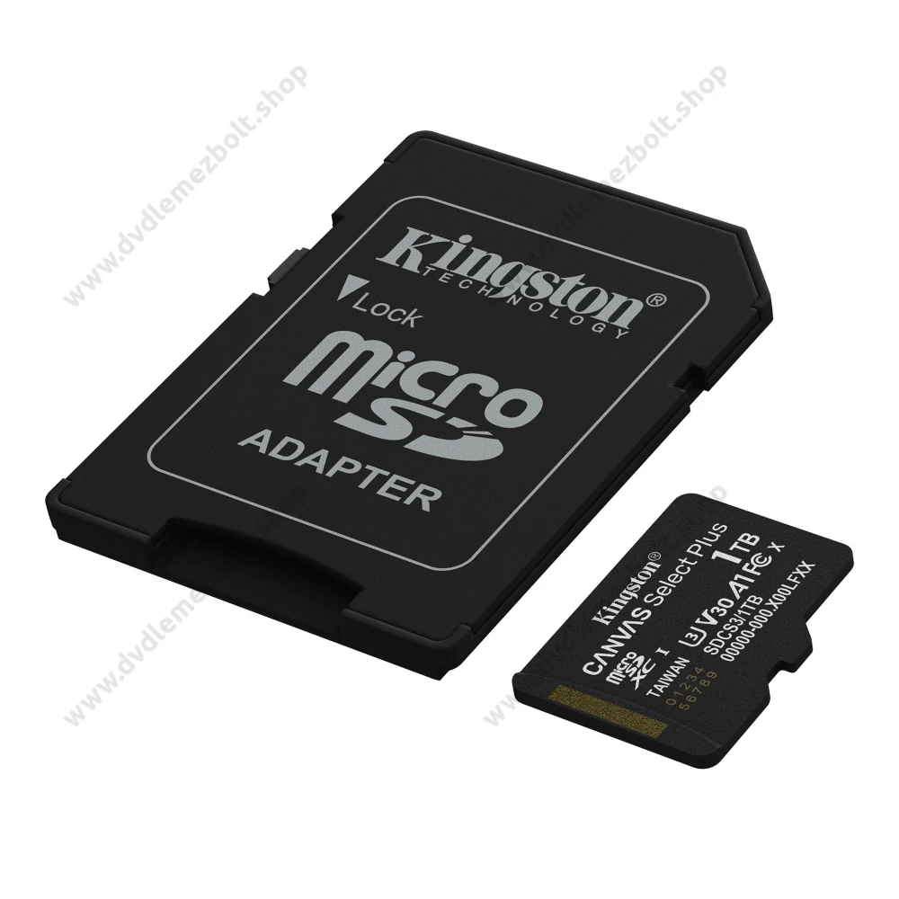 KINGSTON CANVAS SELECT PLUS MICRO SDXC 1TB + ADAPTER CLASS 10 UHS-I U3 A1 V30 (150/85 MB/s)