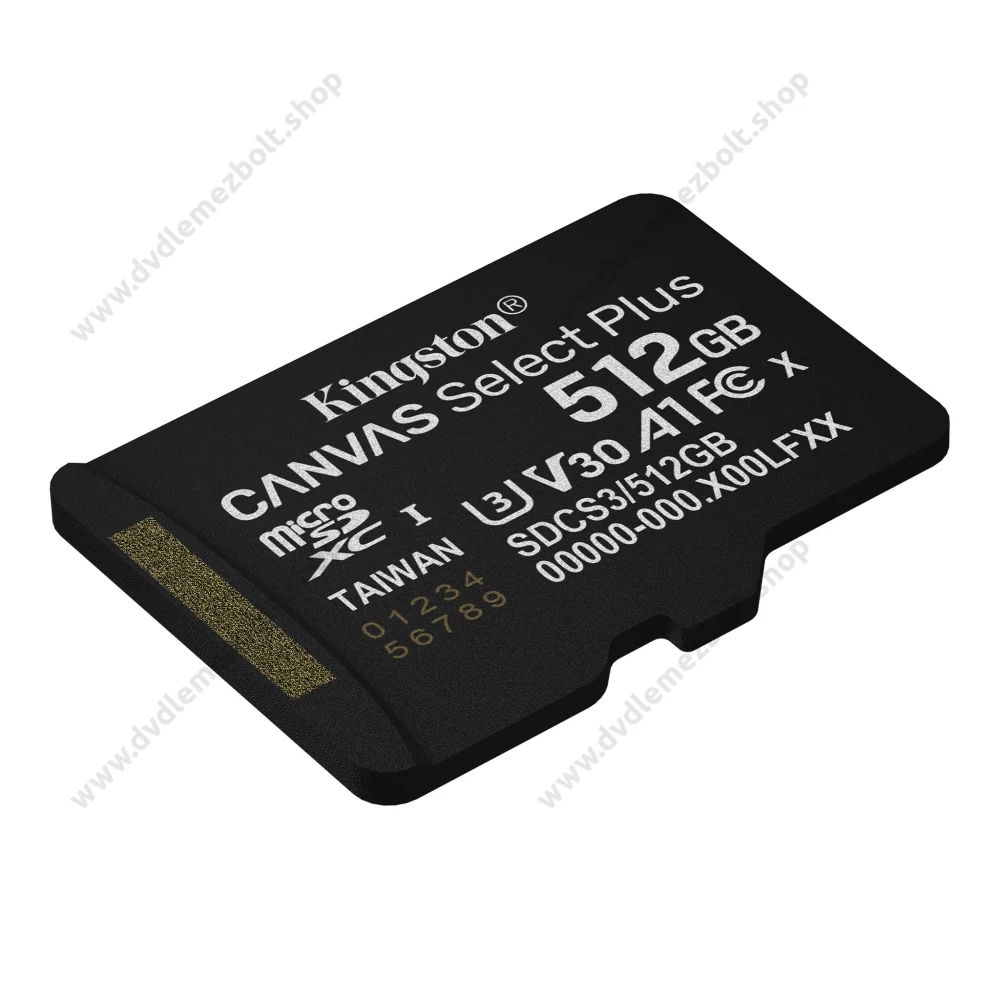 KINGSTON CANVAS SELECT PLUS MICRO SDXC 512GB CLASS 10 UHS-I U3 A1 V30 (150/85 MB/s)