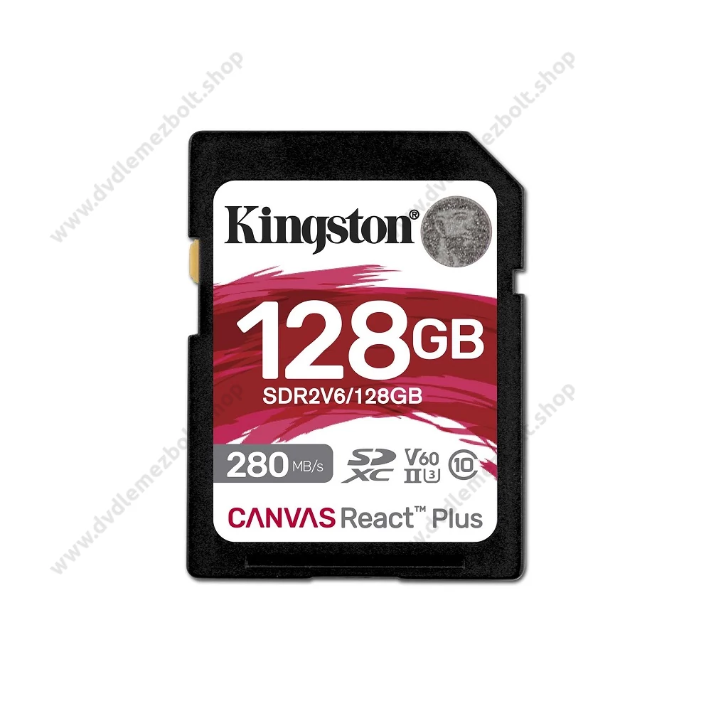 KINGSTON CANVAS REACT PLUS SDXC 128GB CLASS 10 UHS-II U3 V60 280/100 MB/s