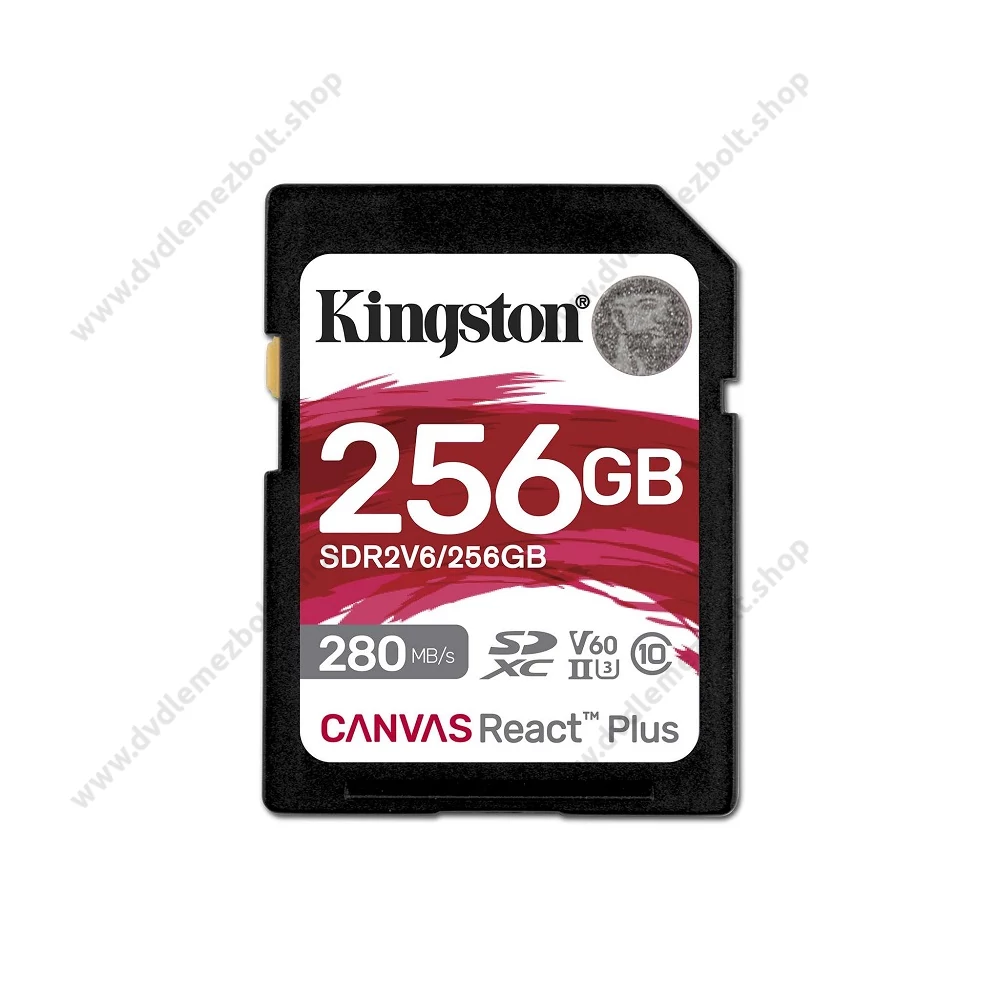 KINGSTON CANVAS REACT PLUS SDXC 256GB CLASS 10 UHS-II U3 V60 280/150 MB/s