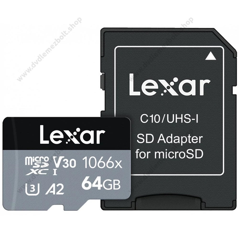 LEXAR PROFESSIONAL 1066x SILVER SERIES MICRO SDXC 64GB + ADAPTER CLASS 10 UHS-I U3 A2 V30 (160/70 MB/s)