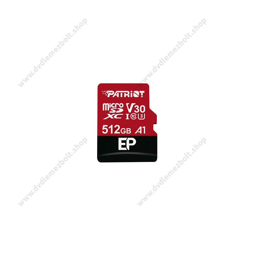 PATRIOT EP MICRO SDXC 512GB + ADAPTER CLASS 10 UHS-I U3 A1 V30 100/80 MB/s