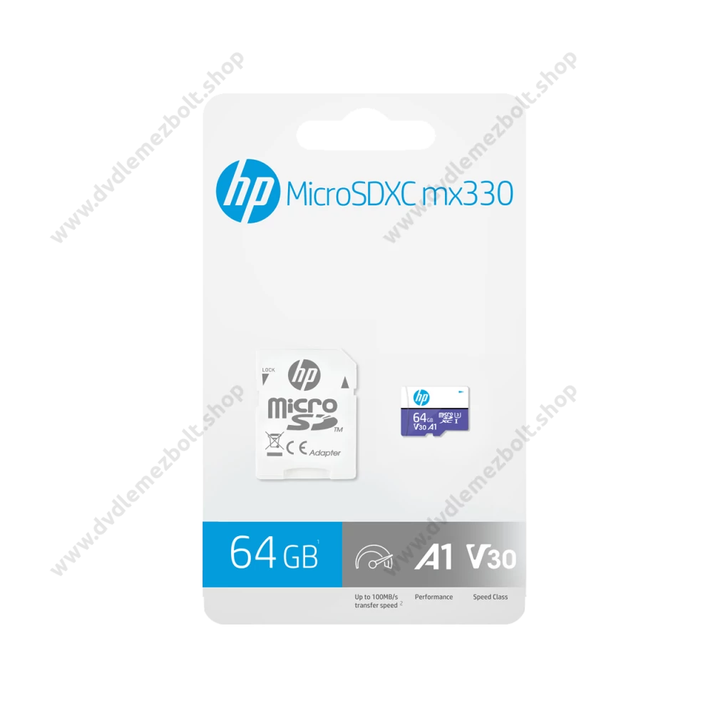 HP MX330 MICRO SDXC 64GB + ADAPTER CLASS 10 UHS-I U3 A1 V30 100/60 MB/s