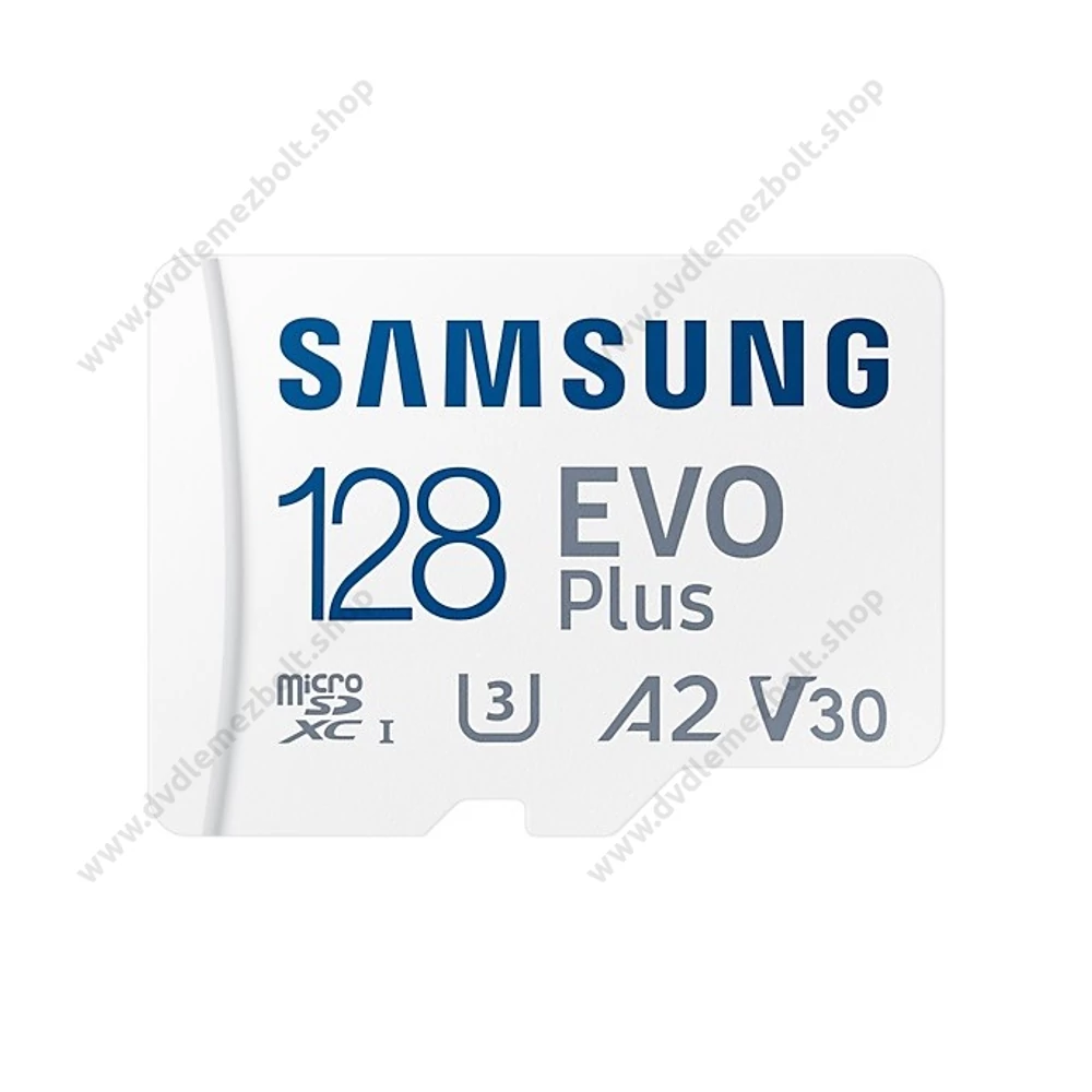 SAMSUNG EVO PLUS (2021) MICRO SDXC 128GB + ADAPTER CLASS 10 UHS-I U3 A2 V30 (130 MB/s ADATÁTVITELI SEBESSÉG)
