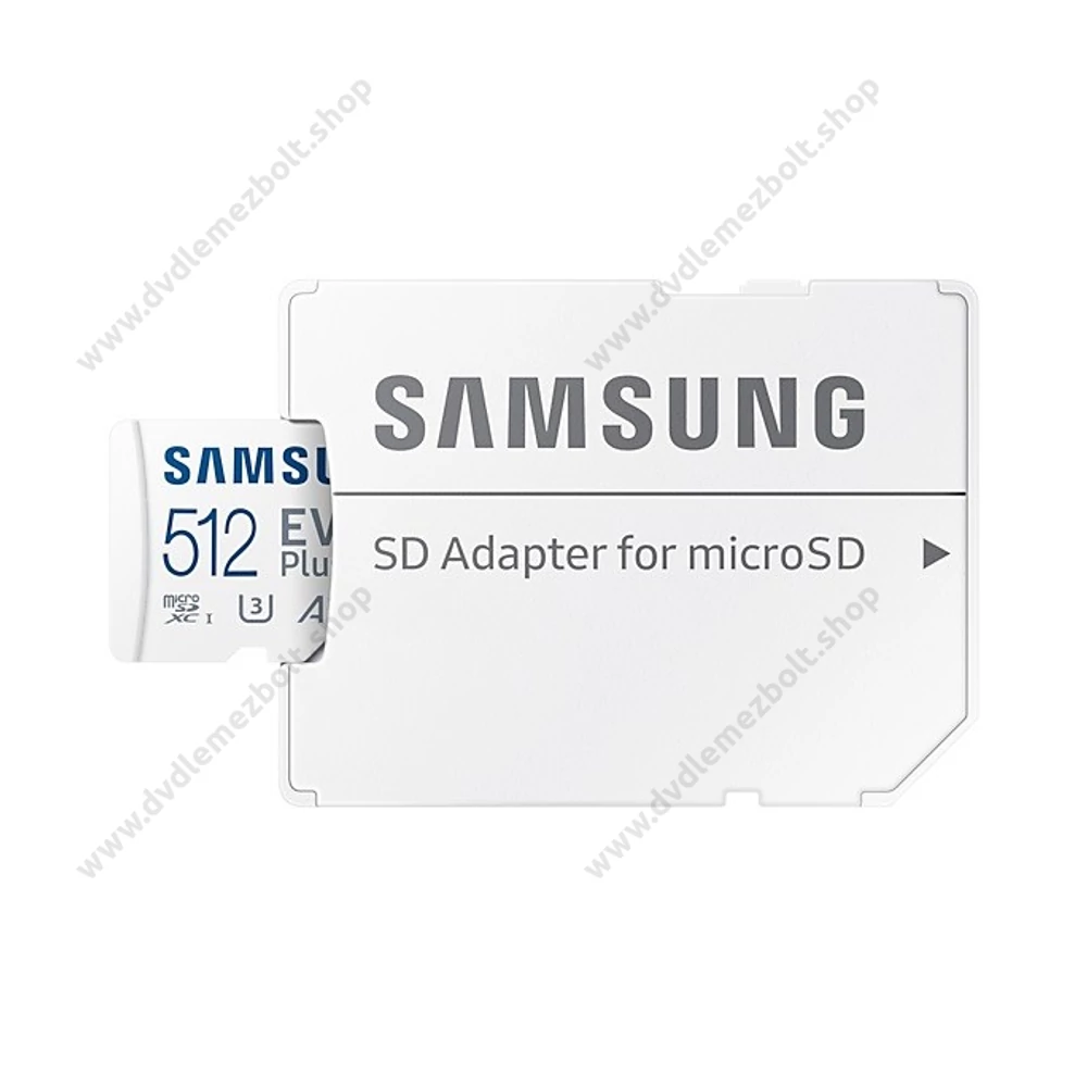 SAMSUNG EVO PLUS (2021) MICRO SDXC 512GB + ADAPTER CLASS 10 UHS-I U3 A2 V30 (130 MB/s ADATÁTVITELI SEBESSÉG)