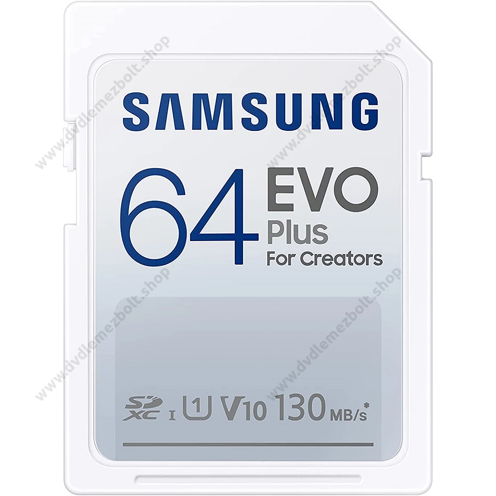 SAMSUNG EVO PLUS (2021) SDXC 64GB CLASS 10 UHS-I U1 V10 130 MB/s ADATÁTVITELI SEBESSÉG