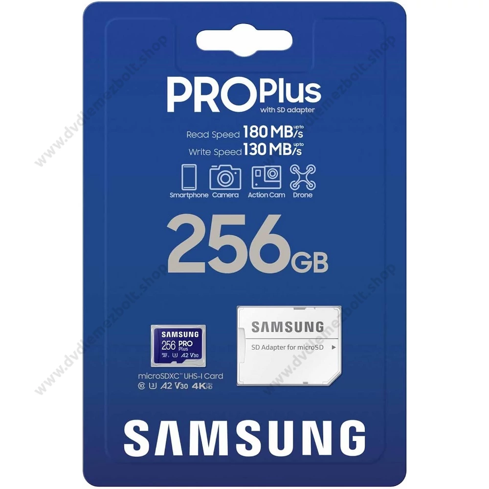 SAMSUNG PRO PLUS (2023) MICRO SDXC 256GB + ADAPTER CLASS 10 UHS-I U3 A2 V30 180/130 MB/s