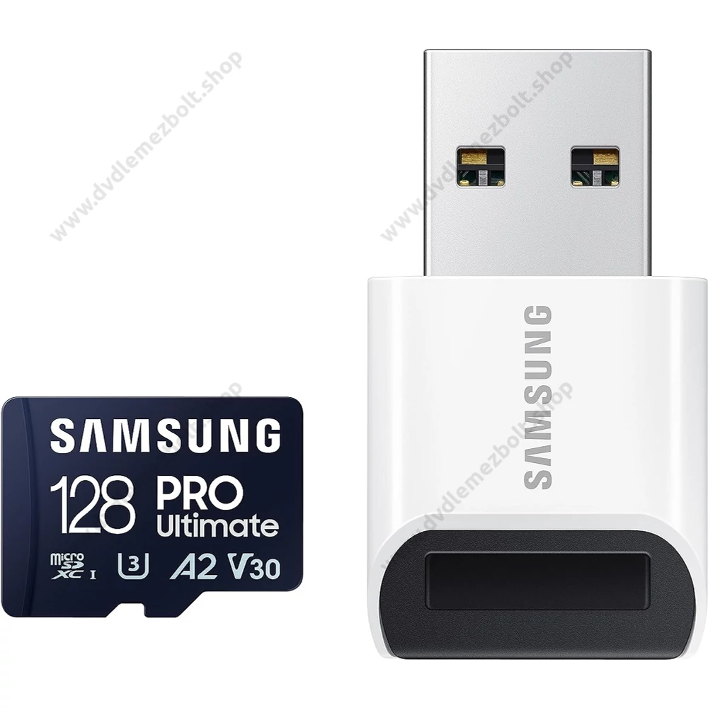 SAMSUNG PRO ULTIMATE (2023) MICRO SDXC 128GB CLASS 10 UHS-I U3 A2 V30 200/130 MB/s + USB 3.0 MEMÓRIAKÁRTYA OLVASÓ