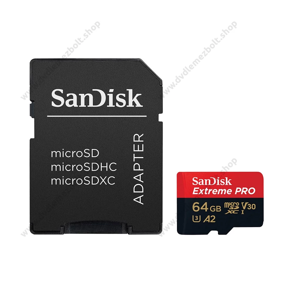 SANDISK EXTREME PRO MICRO SDXC 64GB + ADAPTER CLASS 10 UHS-I U3 A2 V30 200/90 MB/s