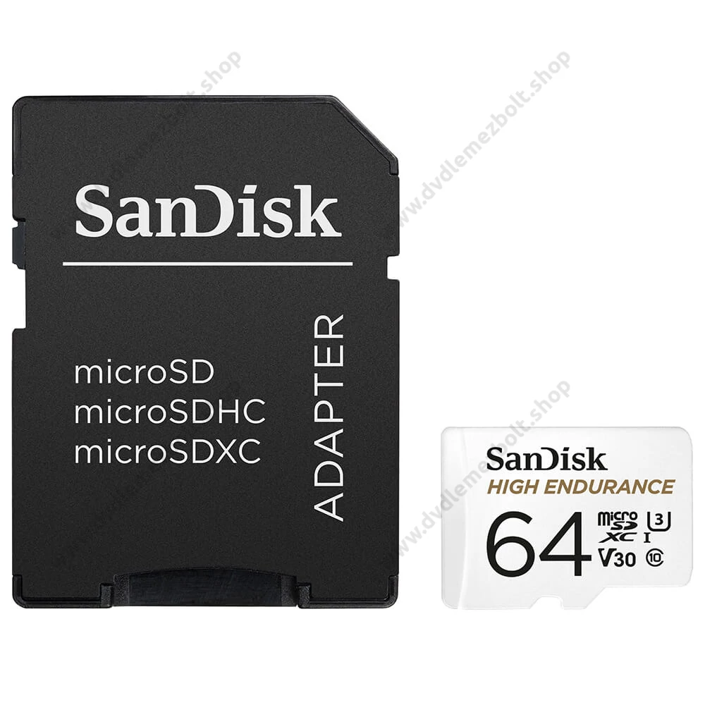 SANDISK HIGH ENDURANCE MICRO SDXC 64GB + ADAPTER CLASS 10 UHS-I U3 V30 100/40 MB/s