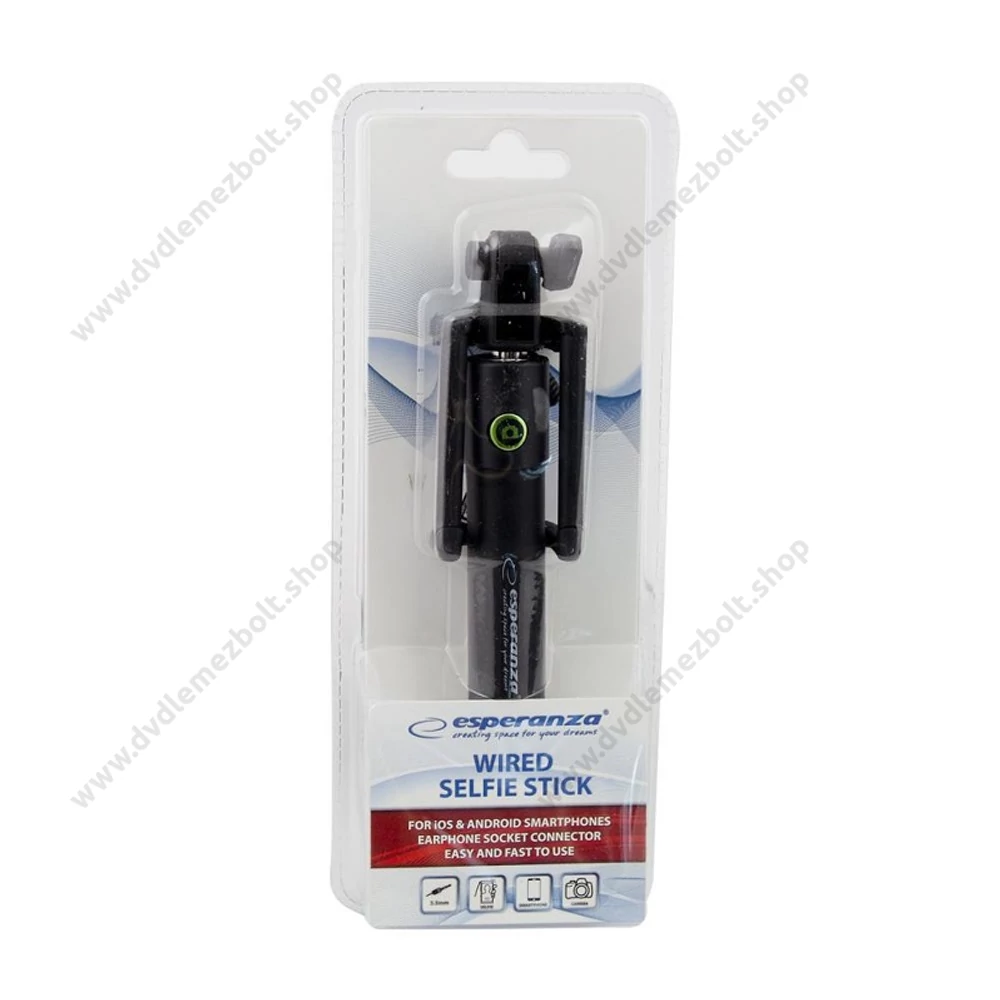 ESPERANZA EMM120KG TELESZKÓPOS SELFIE BOT EXPONÁLÓ GOMBBAL FEKETE/ZÖLD