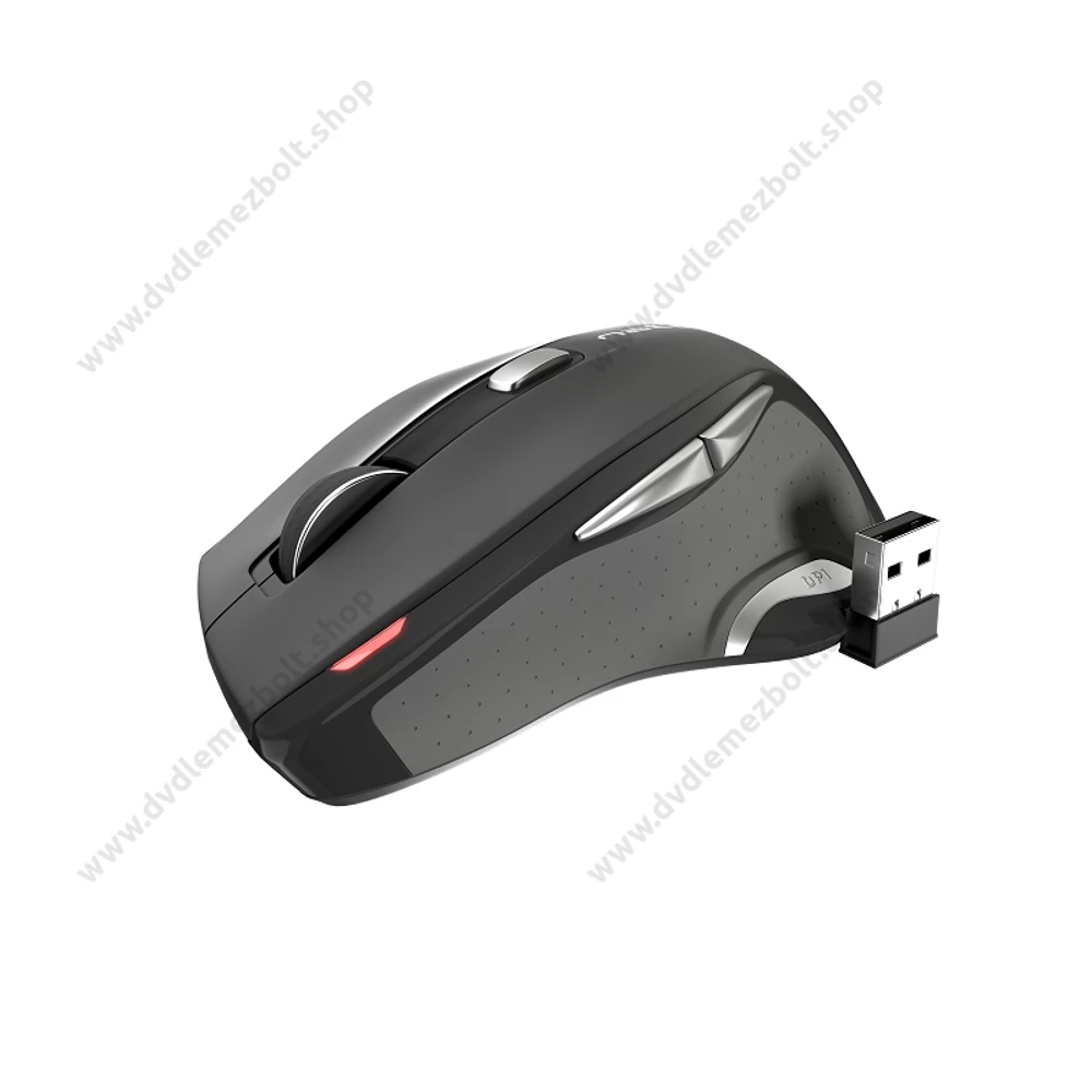 NATEC JAGUAR NMY-0781 VEZETÉK NÉLKÜLI OPTIKAI EGÉR 2,4GHZ 2400DPI FEKETE/EZÜST