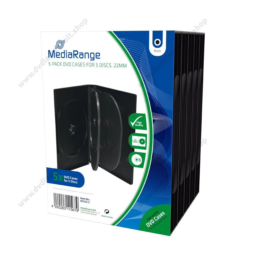 MEDIARANGE DVD TOK 5 DB-OS 22mm 5 DB-OS CSOMAG BOX35-5