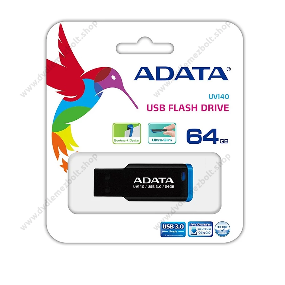 ADATA USB 3.0 PENDRIVE UV140 64GB FEKETE/KÉK