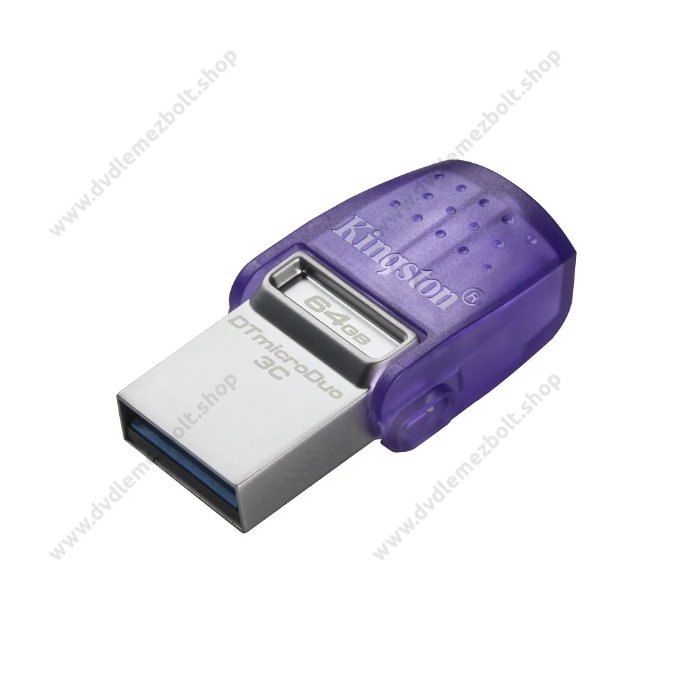 KINGSTON DATATRAVELER MICRODUO 3C USB 3.2/USB-C FÉMHÁZAS PENDRIVE 64GB (200 MB/s OLVASÁSI SEBESSÉG)