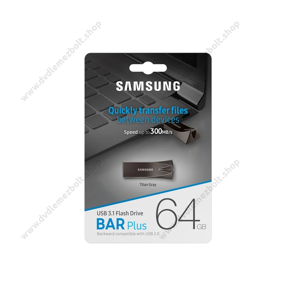 SAMSUNG BAR PLUS USB 3.1 PENDRIVE 64GB SZÜRKE (300 MB/s)