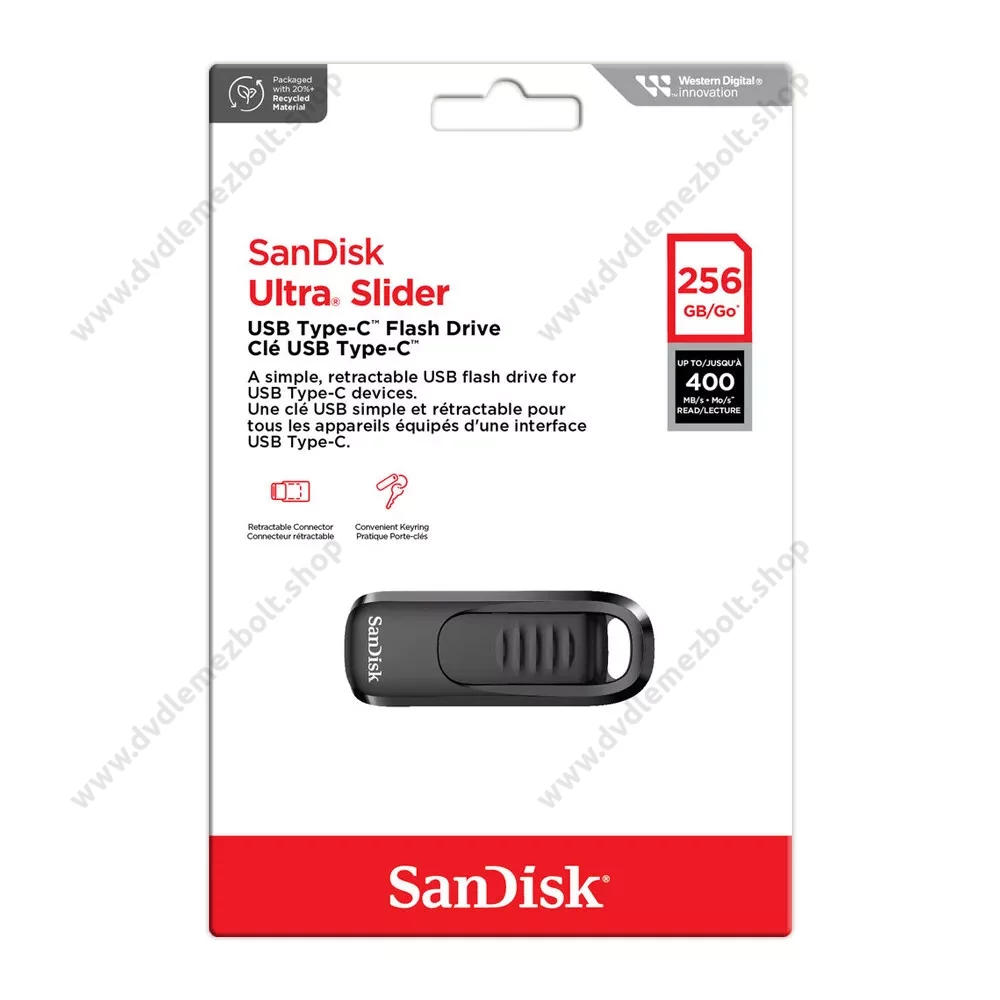 SANDISK ULTRA SLIDER USB-C 3.2 GEN 1 PENDRIVE 256GB (400 MB/s)