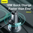 BASEUS CCNLZ-C0S ENERGY COLUMN FM TRANSMITTER/BLUETOOTH 5.0 KIHANGOSÍTÓ/AUTÓS TÖLTŐ QC 18W  EZÜST