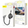 BASEUS CAMLT-JH01 GOLDEN LOOP 3-IN-1 USB TYPE-C/MICRO USB/APPLE LIGHTNING KÁBEL 1,2m FEKETE