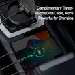 BASEUS CAHUB-FX01 CAR SHARING AUTÓS USB ELOSZTÓ 3xUSB PORT + USB-C/APPLE LIGHTNING/MICRO USB KÁBEL