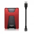 ADATA HD650 2,5 COL USB 3.1 KÜLSŐ MEREVLEMEZ 2TB PIROS