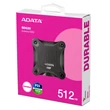 ADATA SD620 USB 3.2 GEN 2 KÜLSŐ SSD MEGHAJTÓ 512GB FEKETE