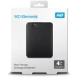WESTERN DIGITAL ELEMENTS PORTABLE 2,5 COL USB 3.0 KÜLSŐ MEREVLEMEZ 4TB FEKETE