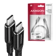 AXAGON FONOTT SZÖVET USB-C/USB-C GYORSTÖLTŐ ADATKÁBEL PD 2.0/3.0 QC 2.0/3.0/4.0 3A 60W 3m FEKETE