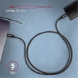 AXAGON FONOTT SZÖVET USB 3.2 GEN 1 USB-C/USB-C GYORSTÖLTŐ ADATKÁBEL PD 2.0/3.0 QC 2.0/3.0/4.0 3A 60W 5 Gb/s 2m FEKETE