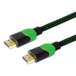 SAVIO GCL-06 GAMING FOR XBOX RÉZ HDMI-HDMI KÁBEL 2.0 ARANYOZOTT FONOTT NYLON ZÖLD/FEKETE 3m