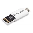 INTEGRAL  MICRO SDXC 128GB + OTG MEMÓRIAKÁRTYA OLVASÓ CLASS 10 UHS-I U1 (90 MB/s OLVASÁSI SEBESSÉG)