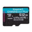 KINGSTON CANVAS GO PLUS MICRO SDXC 512GB CLASS 10 UHS-I U3 A2 V30 170/90 MB/s