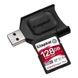 KINGSTON CANVAS REACT PLUS KIT SDXC 128GB CLASS 10 UHS-II U3 V90 300/260 MB/s
