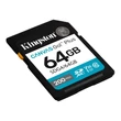 KINGSTON CANVAS GO PLUS SDXC 64GB CLASS 10 UHS-I U3 A2 V30 200/70 MB/s