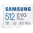 SAMSUNG EVO PLUS (2024) MICRO SDXC 512GB + ADAPTER CLASS 10 UHS-I U3 A2 V30 (160 MB/s ADATÁTVITELI SEBESSÉG)