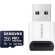 SAMSUNG PRO ULTIMATE (2023) MICRO SDXC 256GB CLASS 10 UHS-I U3 A2 V30 200/130 MB/s + USB 3.0 MEMÓRIAKÁRTYA OLVASÓ