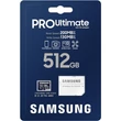 SAMSUNG PRO ULTIMATE (2023) MICRO SDXC 512GB + ADAPTER CLASS 10 UHS-I U3 A2 V30 200/130 MB/s