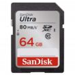 SANDISK ULTRA SDXC 64GB CLASS 10 UHS-I (80 MB/s OLVASÁSI SEBESSÉG)