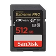 SANDISK EXTREME PRO SDXC 512GB CLASS 10 UHS-I U3 V30 200/140 MB/s