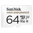 SANDISK HIGH ENDURANCE MICRO SDXC 64GB + ADAPTER CLASS 10 UHS-I U3 V30 100/40 MB/s
