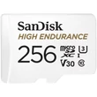 SANDISK HIGH ENDURANCE MICRO SDXC 256GB + ADAPTER CLASS 10 UHS-I U3 V30 100/40 MB/s