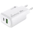 MEDIARANGE HÁLÓZATI TÖLTŐ USB-A/USB-C PD 3.0 QC 3.0 25W FEHÉR