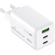 MEDIARANGE HÁLÓZATI TÖLTŐ 2xUSB-C/1xUSB-A PD 3.0 QC 3.0 65W FEHÉR