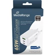 MEDIARANGE HÁLÓZATI TÖLTŐ 2xUSB-C/1xUSB-A PD 3.0 QC 3.0 65W FEHÉR