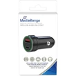 MEDIARANGE DUAL USB AUTÓS TÖLTŐ USB-A/USB-C PORT 30W 12/24V FEKETE