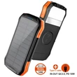 VIKING S12W SOLAR POWERBANK 12.000 mAh QI VEZETÉK NÉLKÜLI GYORSTÖLTÉSSEL FEKETE/NARANCSSÁRGA