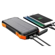 VIKING S12W SOLAR POWERBANK 12.000 mAh QI VEZETÉK NÉLKÜLI GYORSTÖLTÉSSEL FEKETE/NARANCSSÁRGA