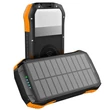 VIKING S12W SOLAR POWERBANK 12.000 mAh QI VEZETÉK NÉLKÜLI GYORSTÖLTÉSSEL FEKETE/NARANCSSÁRGA