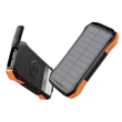 VIKING S12W SOLAR POWERBANK 12.000 mAh QI VEZETÉK NÉLKÜLI GYORSTÖLTÉSSEL FEKETE/NARANCSSÁRGA